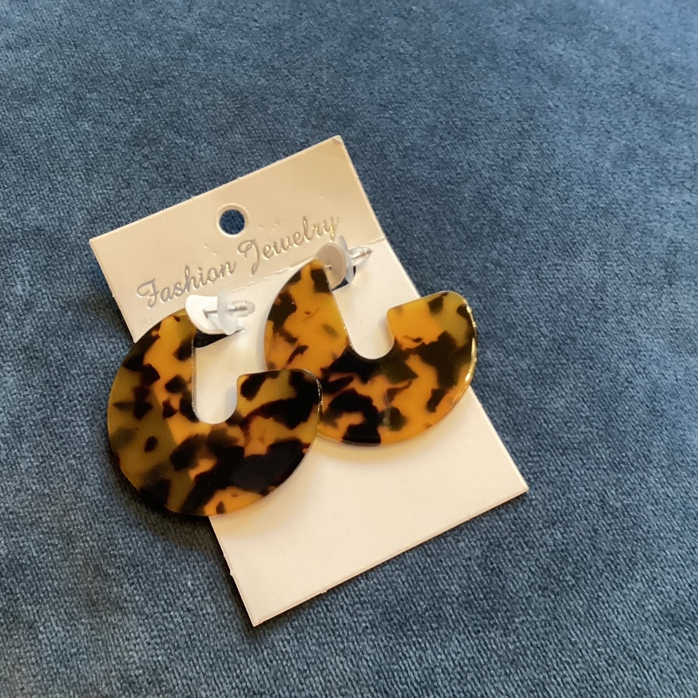 Plastic Tortoise Shell Earrings